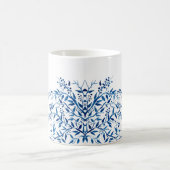 Blaues BlumenAquarell Kaffeetasse (Mittel)