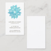 Blaues BlumenAquarell Lotuss | Visitenkarte (Vorne/Hinten)