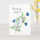 Blaues Blumendenken Karte (Gelbe Blume)