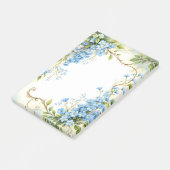 Blaues Blumendesign in der Ecke Post-it Klebezettel (angewinkelt)