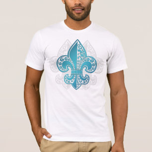 Blaues BlumenFleur #3 T-Shirt
