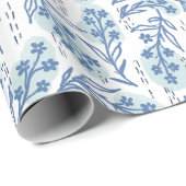 Blaues Blumengeschenkpapier Geschenkpapier (Rolleneckpunkt)