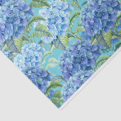 Blaues Blumenhydrangea-Blumenmuster Seidenpapier (Ausschnitt)