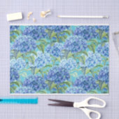 Blaues Blumenhydrangea-Blumenmuster Seidenpapier (Handwerk)