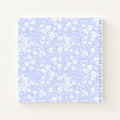 Blaues Blumenmonogramm Notizbuch Journal (Rückseite)