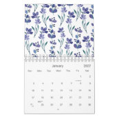 Blaues Blumenmuster 2026 Kalender (Jan 2027)