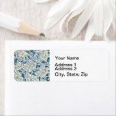 Blaues Blumenmuster Antikes asiatisches Design (Insitu)