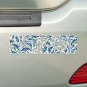 Blaues Blumenmuster Antikes asiatisches Design Autoaufkleber (Auf Auto)