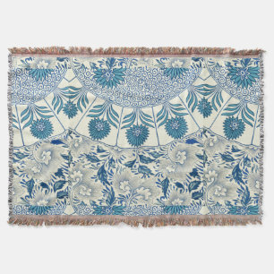 Blaues Blumenmuster Antikes asiatisches Design Decke