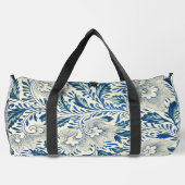 Blaues Blumenmuster Antikes asiatisches Design Duffle Bag (Rückseite)