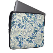 Blaues Blumenmuster Antikes asiatisches Design Laptopschutzhülle (Vorne Rechts)