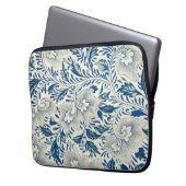Blaues Blumenmuster Antikes asiatisches Design Laptopschutzhülle (Vorderseite Links)
