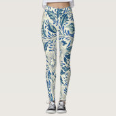 Blaues Blumenmuster Antikes asiatisches Design Leggings
