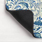 Blaues Blumenmuster Antikes asiatisches Design Mousepad (Ecke)