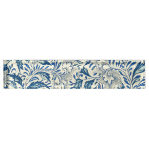 Blaues Blumenmuster Antikes asiatisches Design Namensplakette