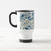 Blaues Blumenmuster Antikes asiatisches Design Reisebecher (Links)