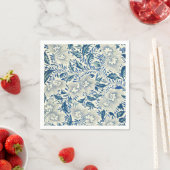 Blaues Blumenmuster Antikes asiatisches Design Serviette (Beispiel)