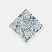 Blaues Blumenmuster Antikes asiatisches Design Serviette (Ecke)