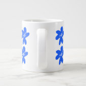 Blaues Blumenmuster Aquarellmuster Jumbo-Tasse (Rückseite)