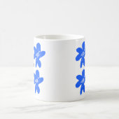 Blaues Blumenmuster Aquarellmuster Kaffeetasse (Mittel)