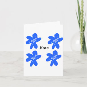 Blaues Blumenmuster Aquarellmuster Karte