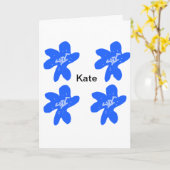 Blaues Blumenmuster Aquarellmuster Karte (Gelbe Blume)