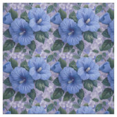 Blaues Blumenmuster auf dem Lavendelstoff Stoff (Muster)