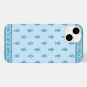 Blaues Blumenmuster Case-Mate iPhone Hülle (Rückseite (Horizontal))