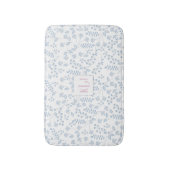 Blaues Blumenmuster Custom Small Bath Mat Badematte (Vorderseite Vertikal)