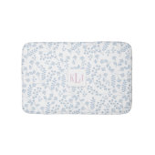 Blaues Blumenmuster Custom Small Bath Mat Badematte (Vorderseite)
