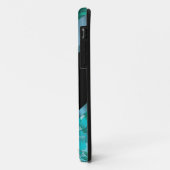 Blaues Blumenmuster des hübschen Aqua Case-Mate iPhone Hülle (Hinten/Links)