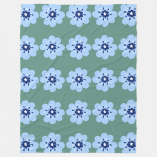 Blaues Blumenmuster Fleecedecke