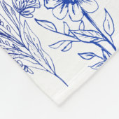 blaues Blumenmuster Fleecedecke (Ecke)