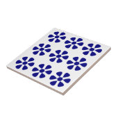 Blaues Blumenmuster Fliese (Seite)