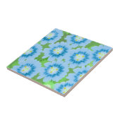 Blaues Blumenmuster Fliese (Seite)