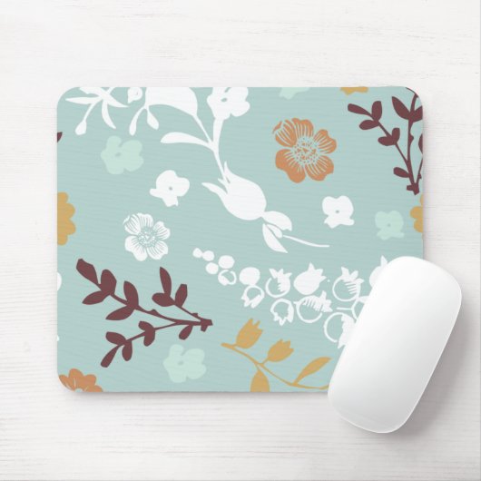 Blaues Blumenmuster girly Chic Mod der Mousepad (Mit Mouse)