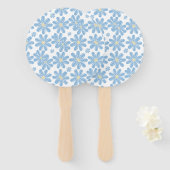 Blaues Blumenmuster - Handfächer (Vorne und Hinten)