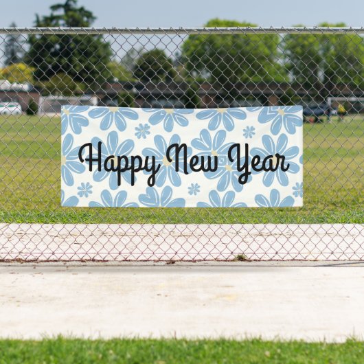 Blaues Blumenmuster - individuell anpassbares Bann Banner (Insitu)