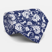 Blaues Blumenmuster Individuelle Krawatte (Gerollt)