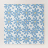 Blaues Blumenmuster - Jigsaw Puzzle (Horizontal)