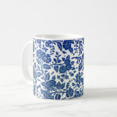 Blaues Blumenmuster Kaffeetasse (Vorderseite Links)
