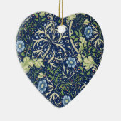 Blaues Blumenmuster Keramikornament (Rechts)
