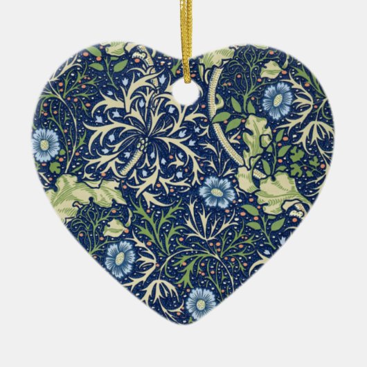 Blaues Blumenmuster Keramikornament (Vorne)