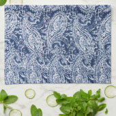 Blaues Blumenmuster Küchentuch (Gefaltet)