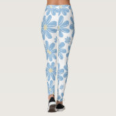 Blaues Blumenmuster - Leggings (Rückseite)