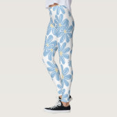 Blaues Blumenmuster - Leggings (Links)