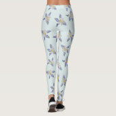 Blaues Blumenmuster Leggings (Rückseite)
