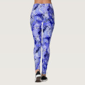 Blaues Blumenmuster Leggings (Rückseite)