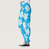 Blaues Blumenmuster Leggings (Links)