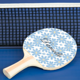 Blaues Blumenmuster - Maßgeschneidertes Pingpongpa Tischtennis Schläger